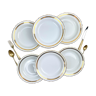 6 assiettes creuses porcelaine blanche doré M&S Limoges