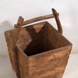 Antique solid wood basket (c.1900) #9