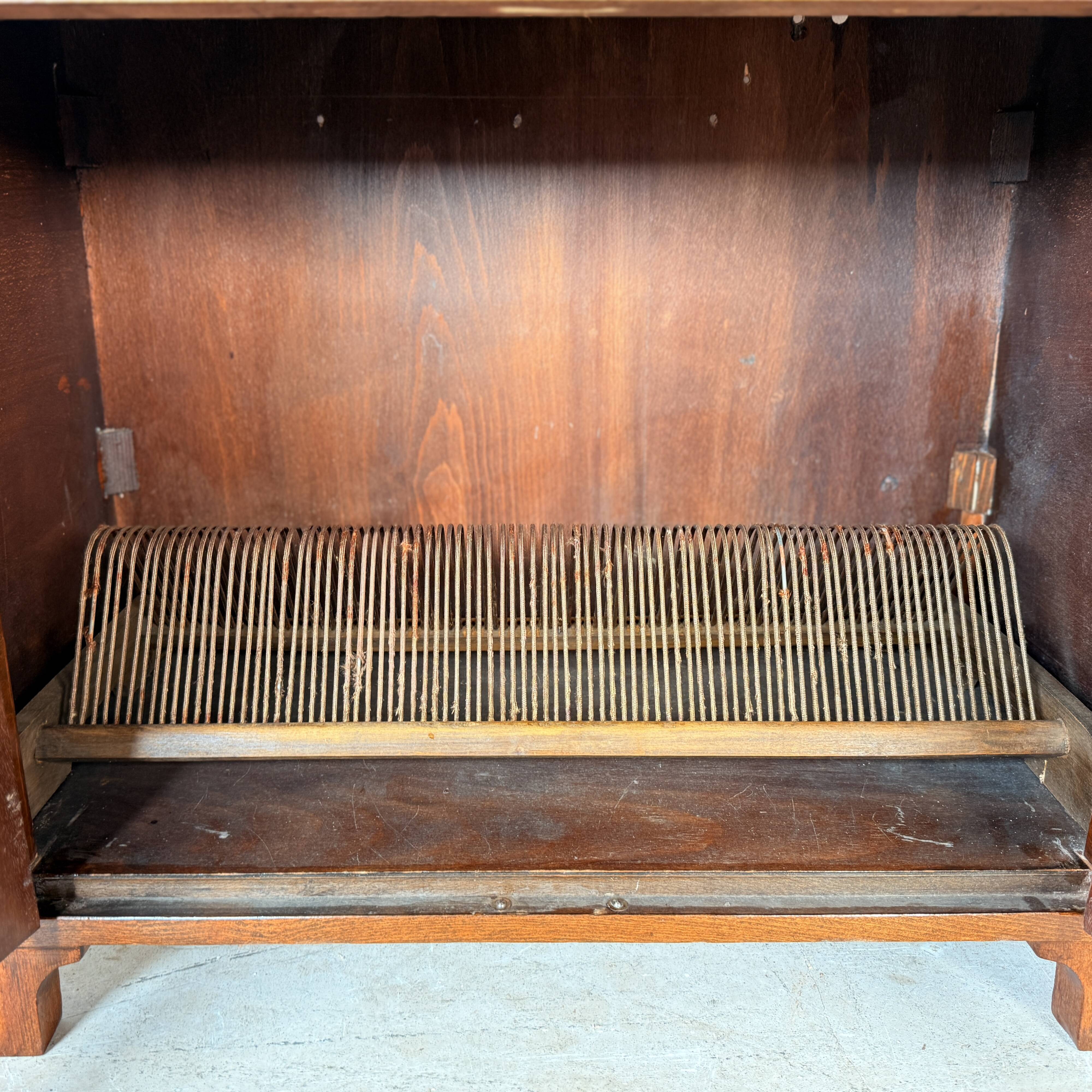 Art Deco audio cabinet with pull-out drawer