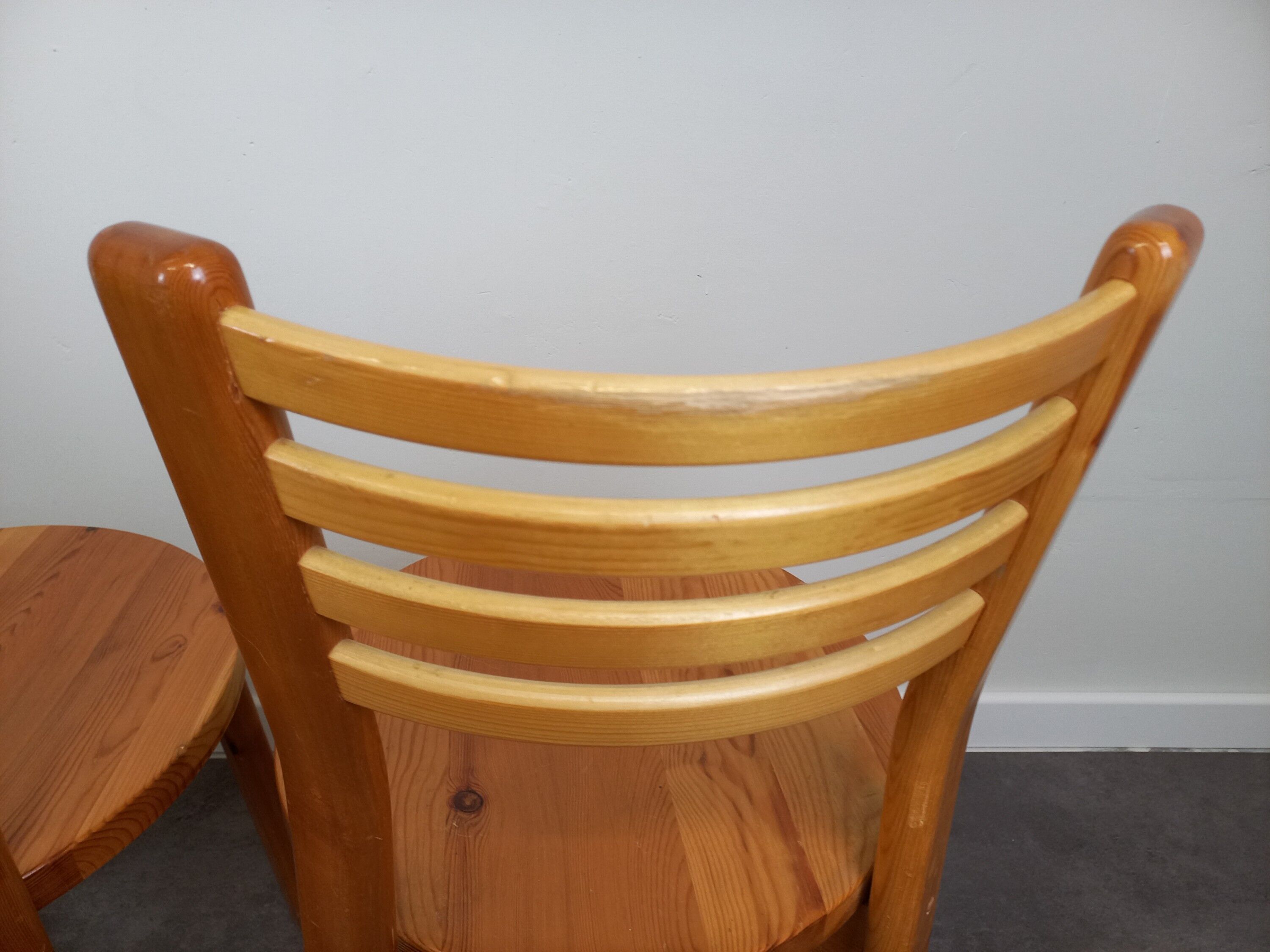 Chaises en pin années 80 set de 4