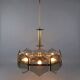 Lustre design Gino Paroldo Fontana Arte brass smoked glass modernist 1960