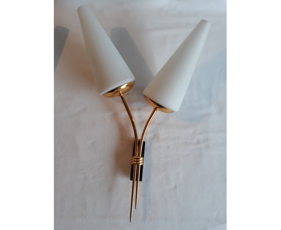 Paire de doubles appliques design organiques 1950