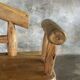 Small brutalist bench with backrest and armrests in Asian blonde teak H67 L6