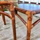 Table basse maugrion bambou, verre et cuir
