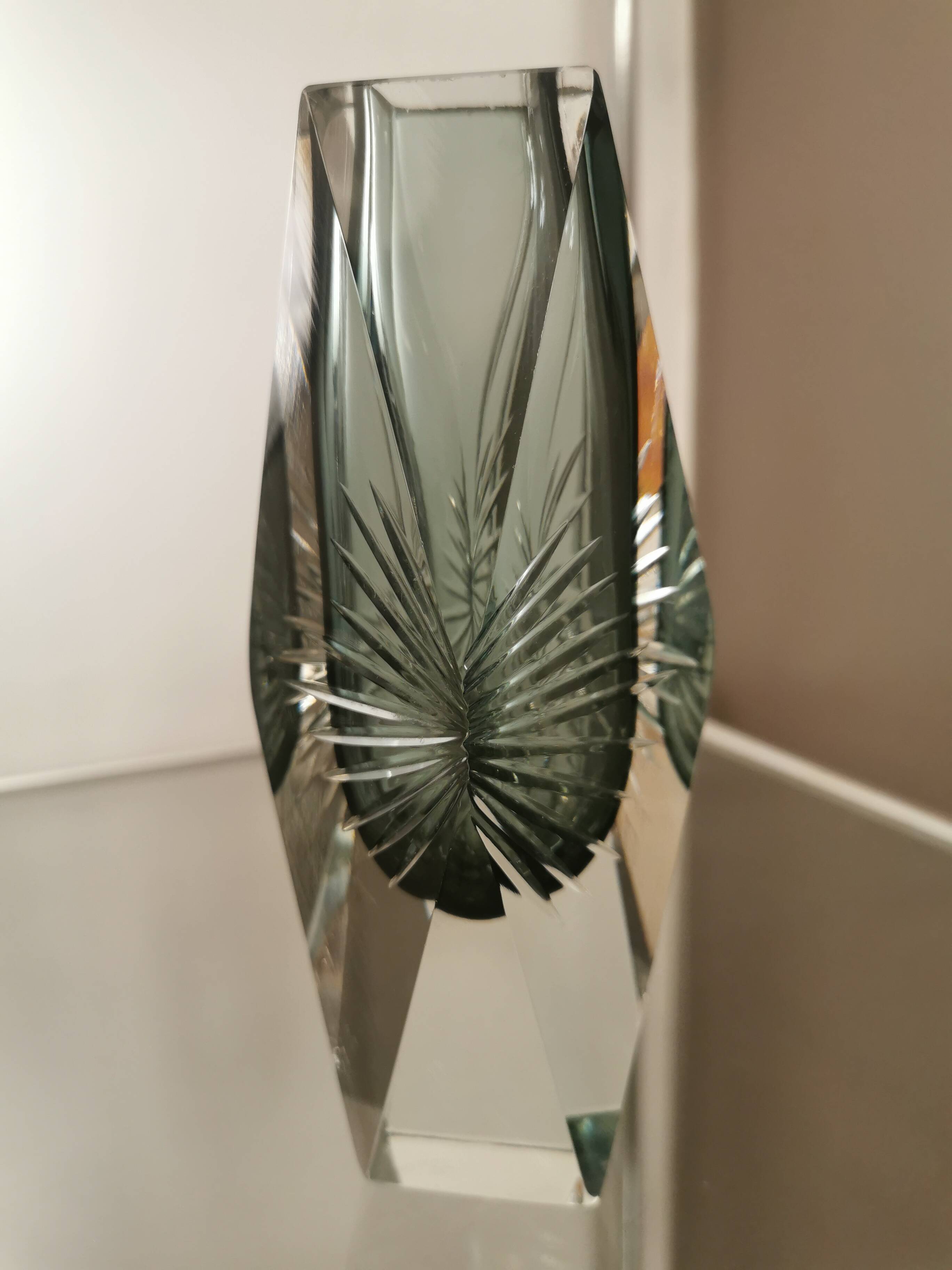 Vase en verre de Murano Sommerso vintage