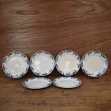 Flat plates in old earthenware with lions of France "Pernelle"