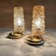 Pair Vintage  Lamps, Bedside, Bubble Glass