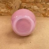 Ancien pichet aiguière opaline rose & blanc vintage