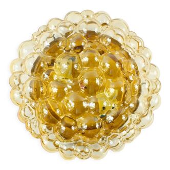 Amber Bubble Glass Flush Mount by Helena Tynell for Limburg, Germany, 1960s