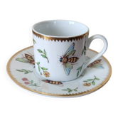 Cup and saucer in porcelain Henriette Bee pattern