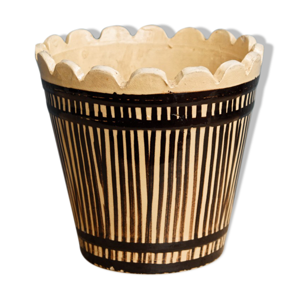 Cache pot vintage grés vernissé