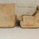 Pair of armchairs by michel cadestin, airborne edition, fiberglass and beige velvet, circa 1970