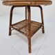 Table basse ou d'appoint vintage en rotin italien avec plateau en verre neuf, années 1970