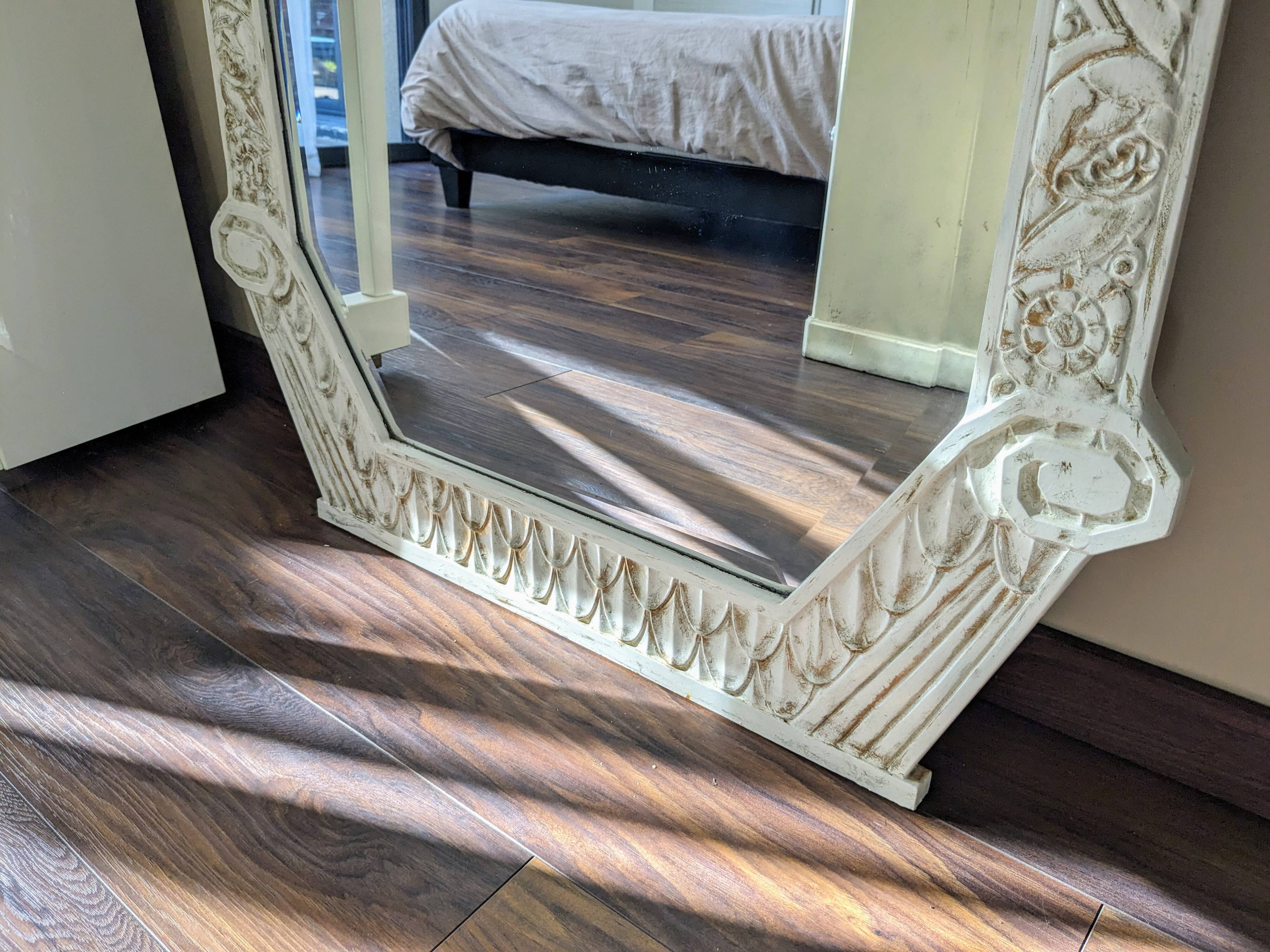 Hexagonal art deco mirror 131 x 88 cm