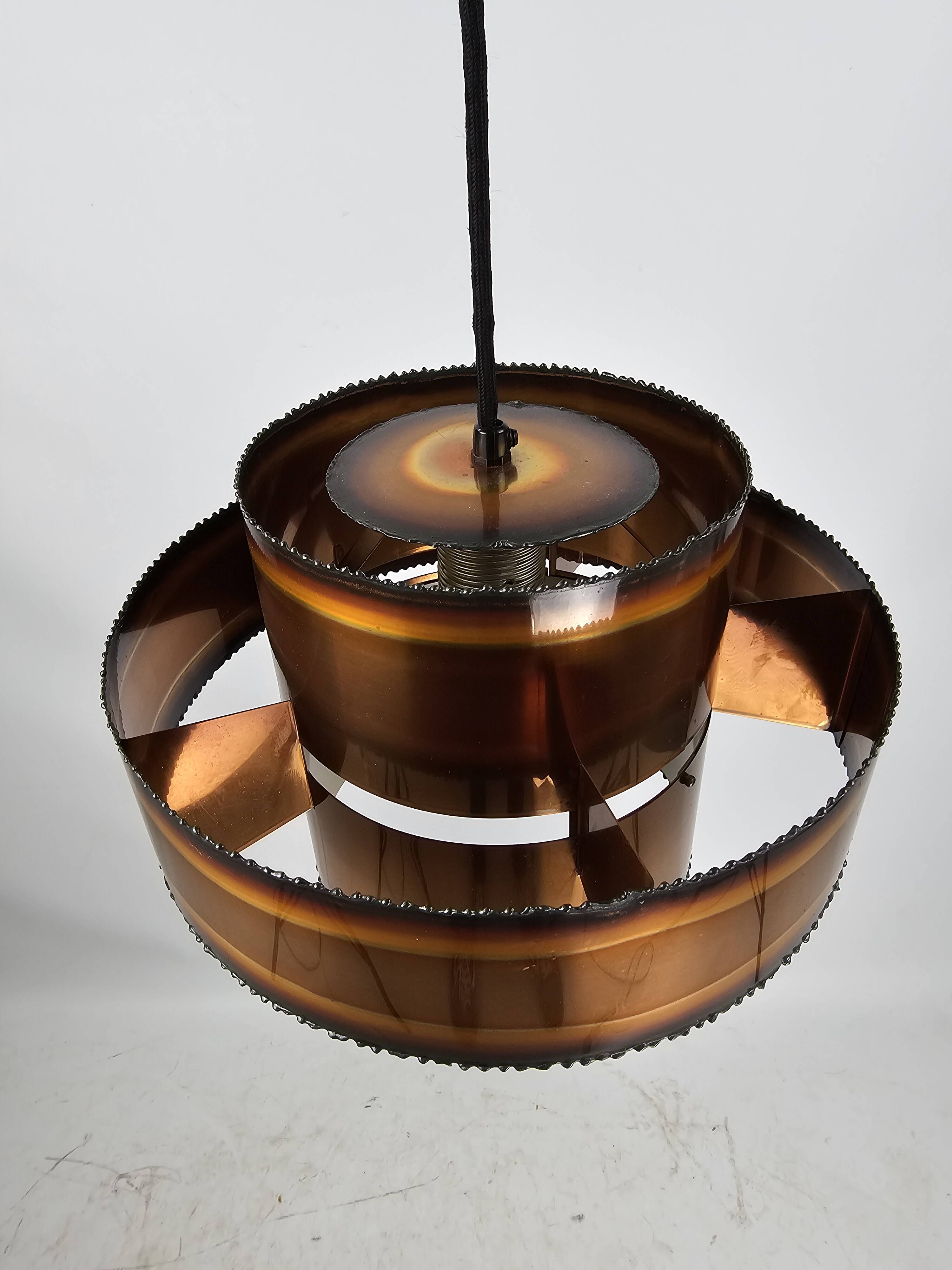 Lampe à suspension Sven Aage Holm Sørensen cuivre années 1960 Danemark