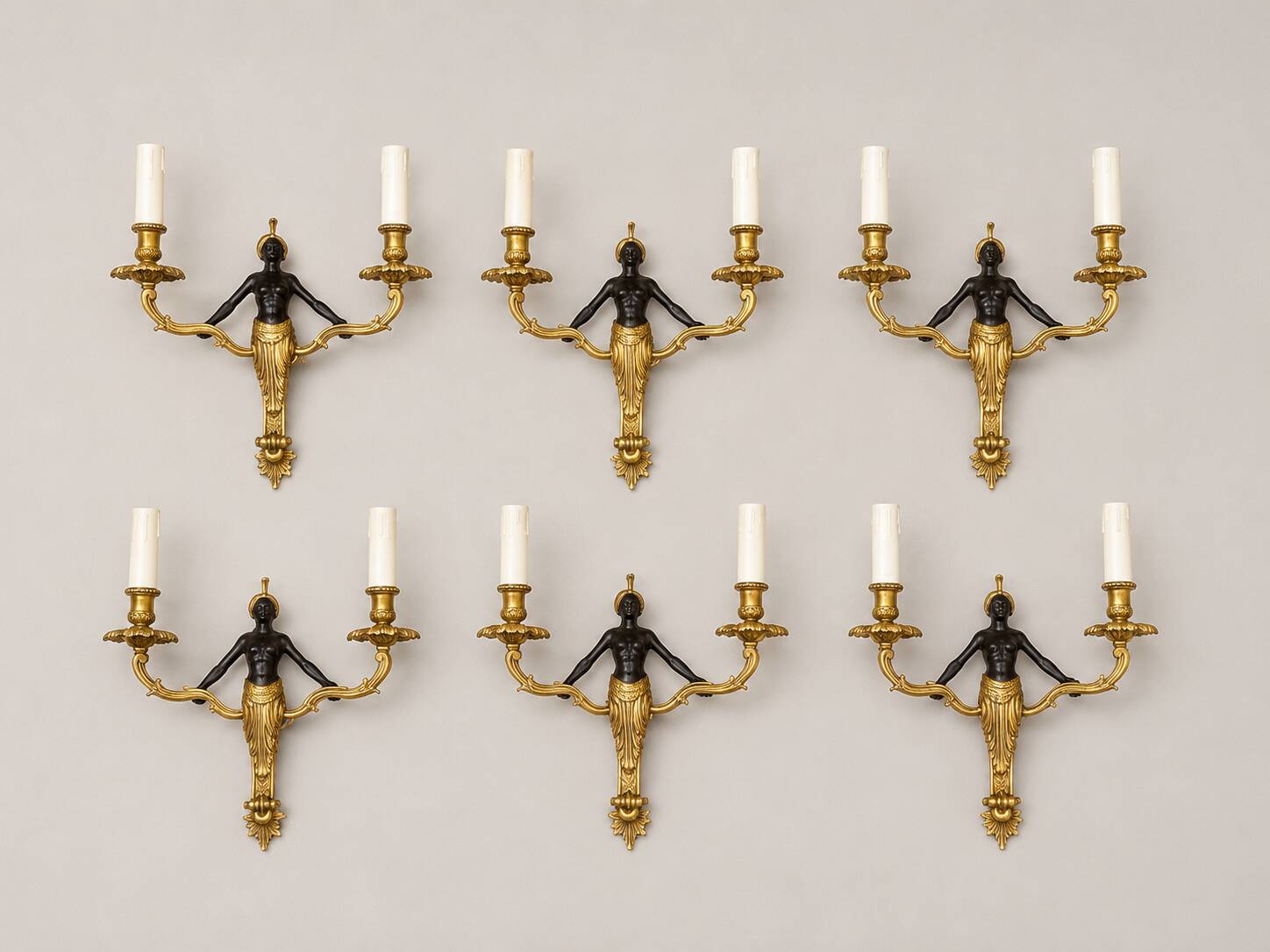 Paire d’appliques Empire en bronze, XIXe siècle