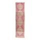 Vintage pink geometric Turkish hand-knotted runner 92x356