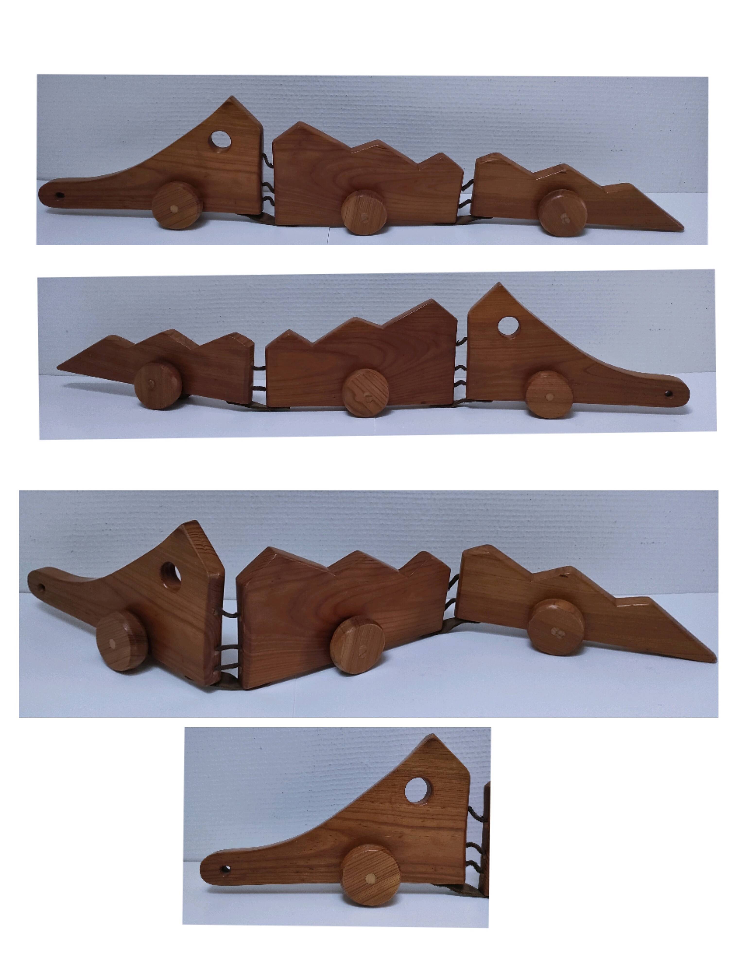 XL wooden crocodile sculpture