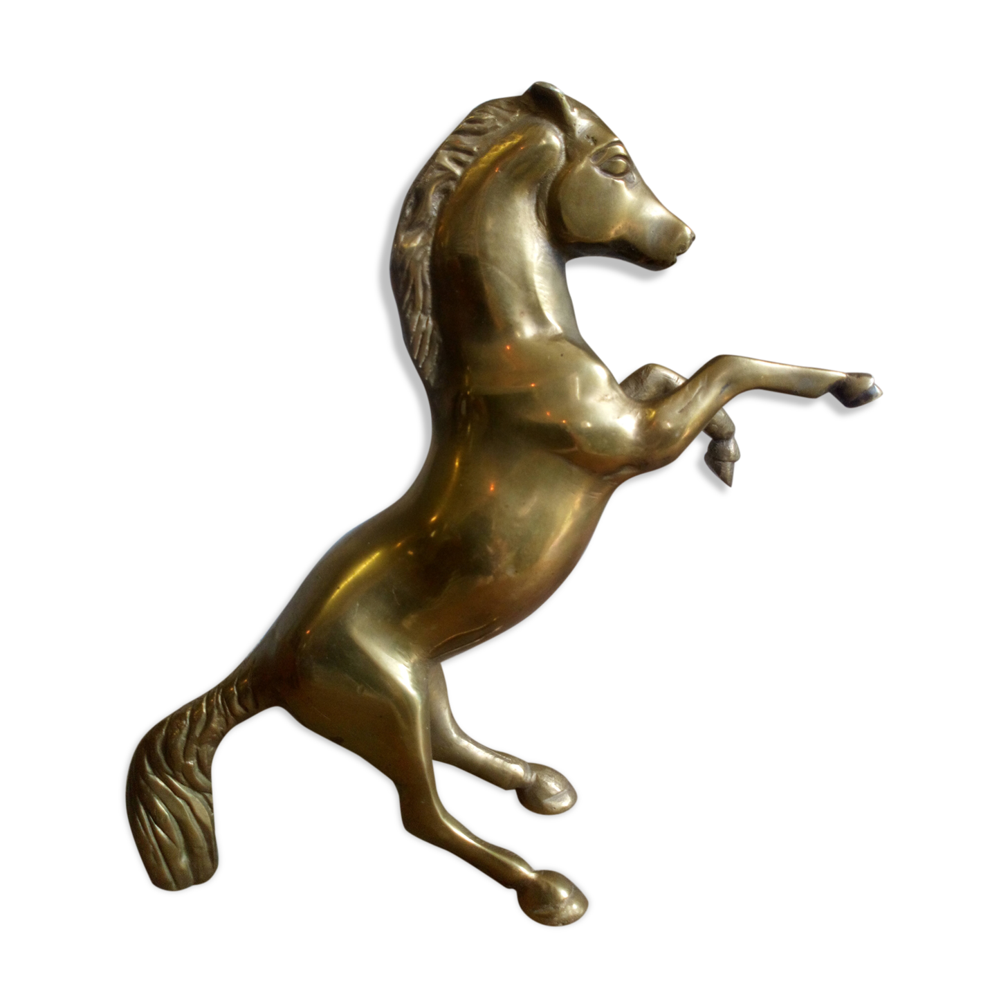 Cheval cabré en laiton massif