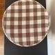 Children's pouf in Vichy chocolate fabric H28 X L 24