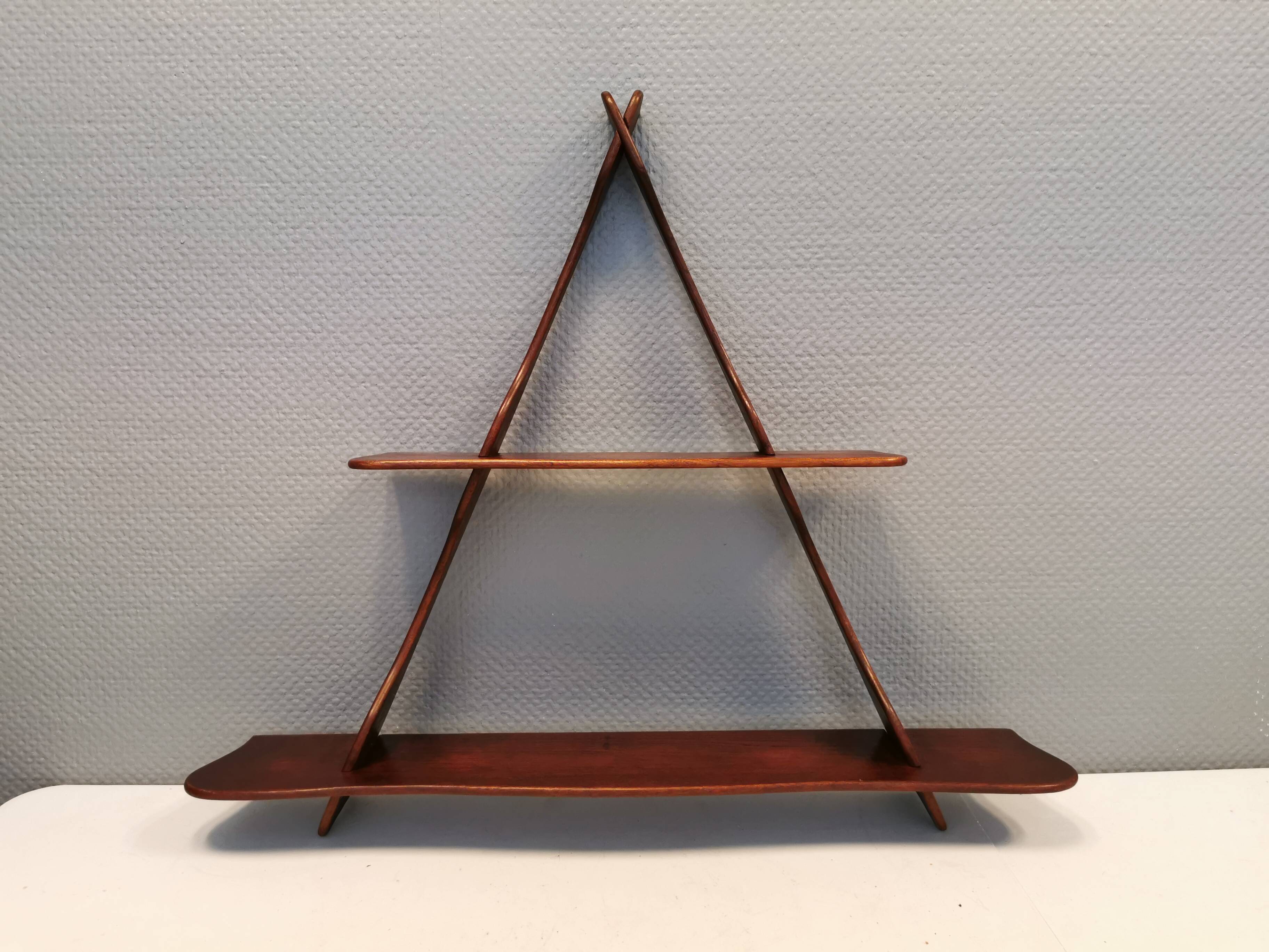 Beautiful shelf in solid teak wood designed/produced by Peder Moss 1950-1960s Denmark.