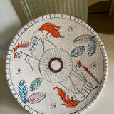 Large ceramic cup Fratelli Fanciullacci 60s decoration horses