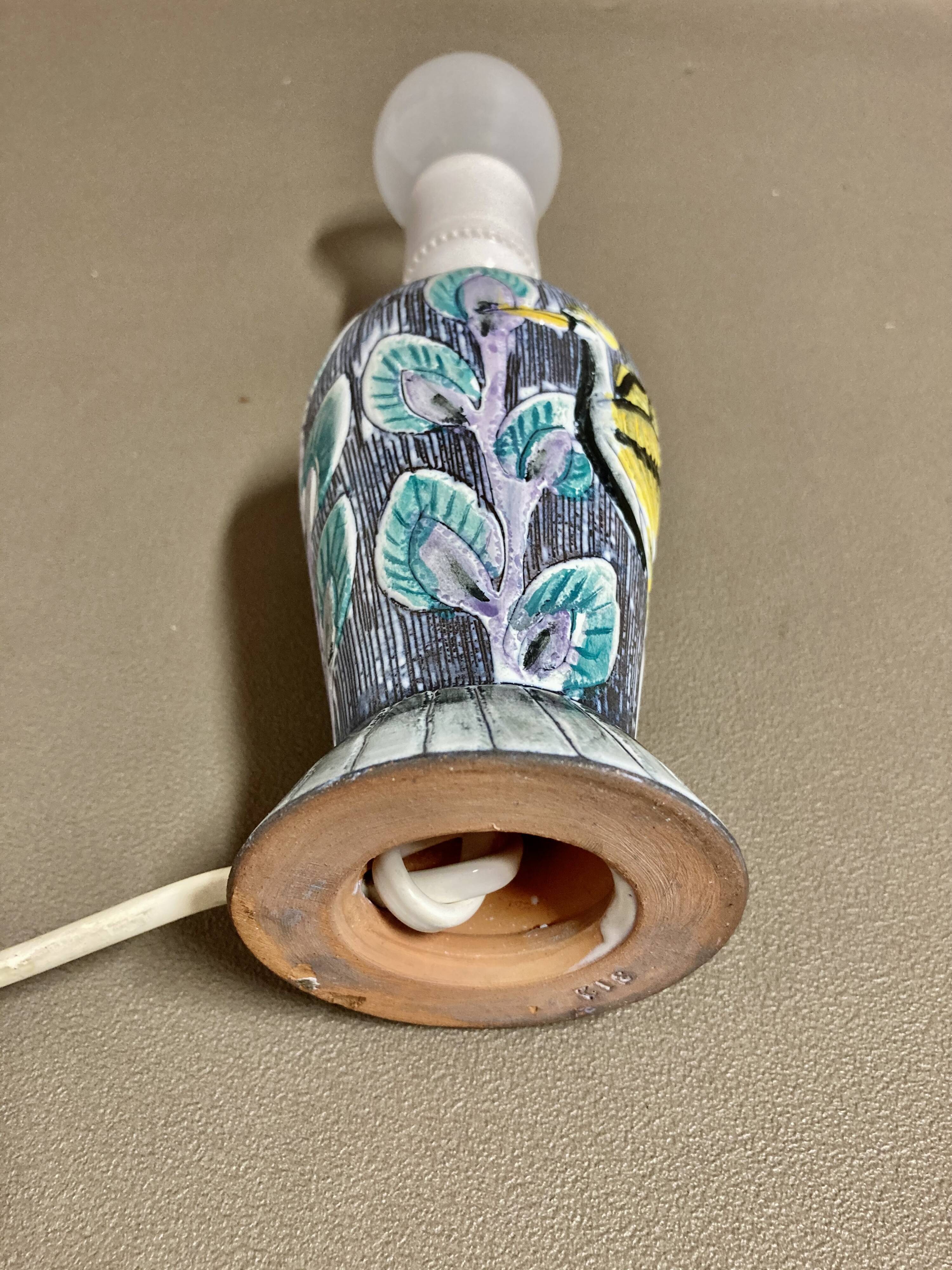 Duo of scandinavian ceramic lamps design 1960