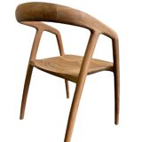 Solid wood chair with armrest