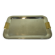 Stainless steel and gold metal tray - 1980s