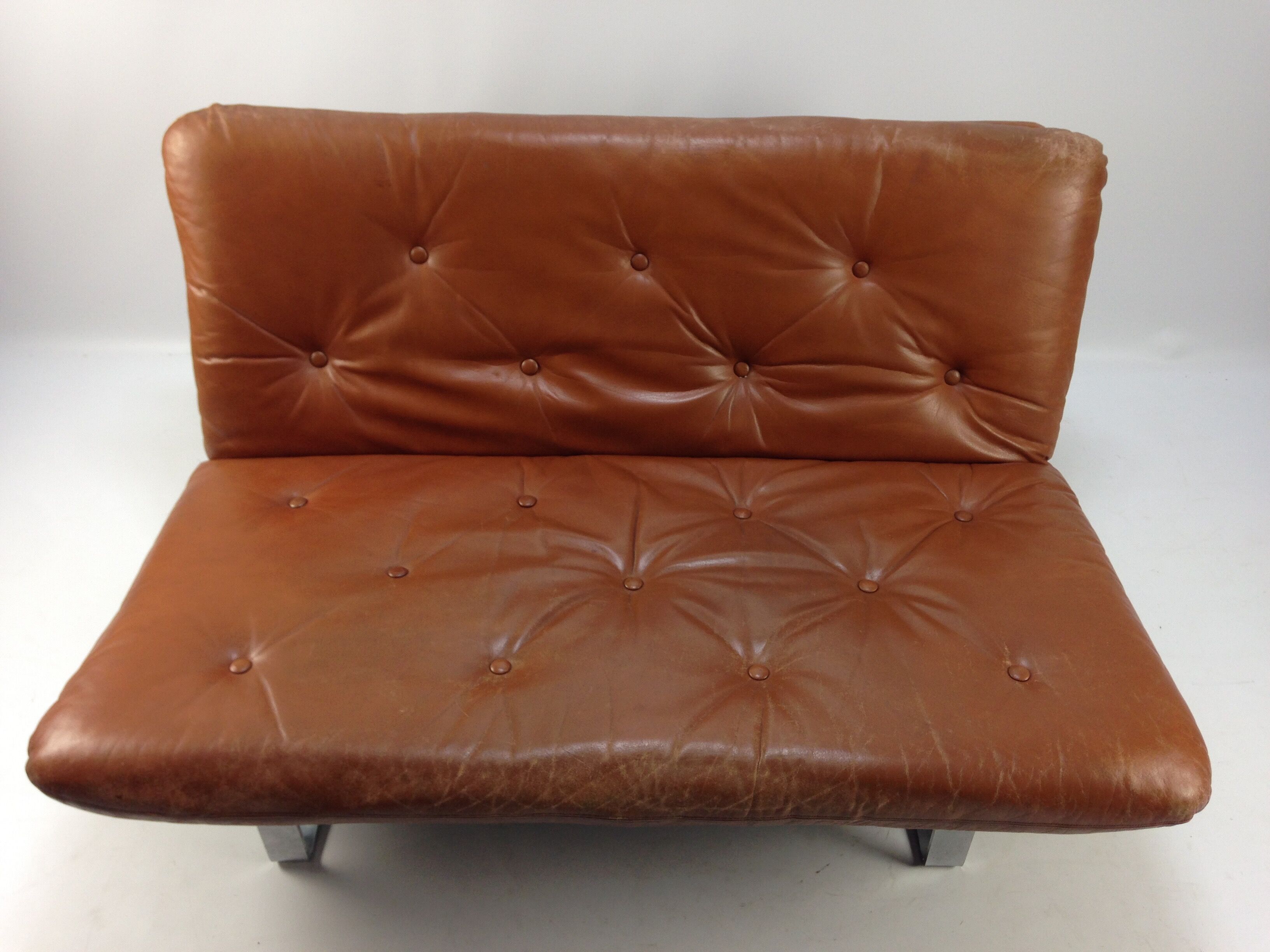 Vintage Leather Sofa by Kho Liang Ie for Artifort, 1960s