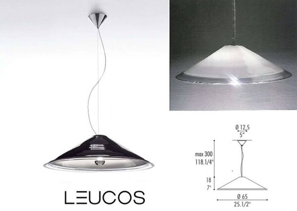 Suspension rond en verre de Murano Leucos, grand modèle par Renato Toso, modèle Melania.