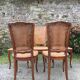 Vintage regency cherry chairs with canned backrests and seats