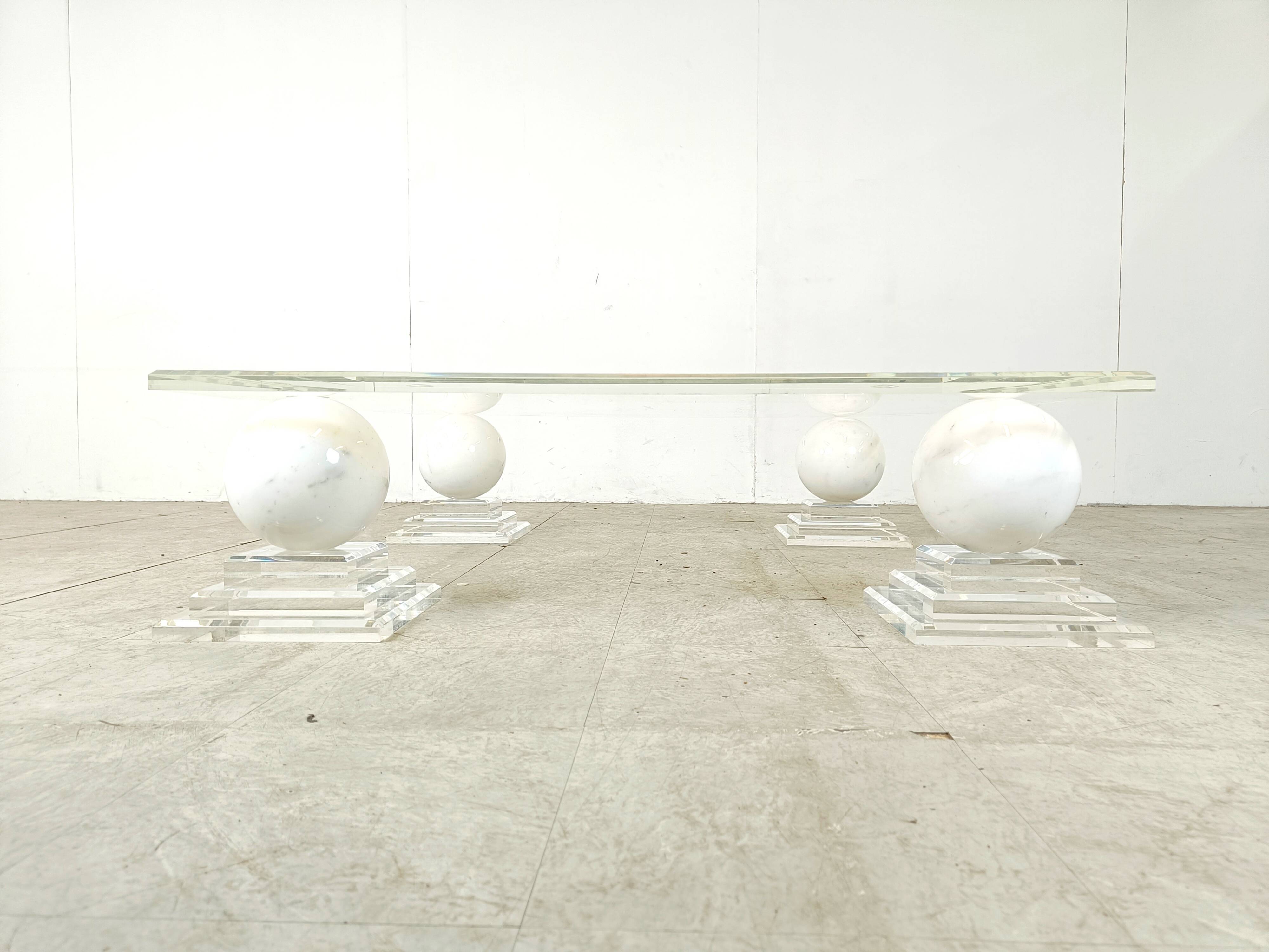 Marble sphere coffee table by Roche Bobois, 1980s