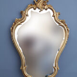 Golden rock mirror with gold leaf 43x70cm