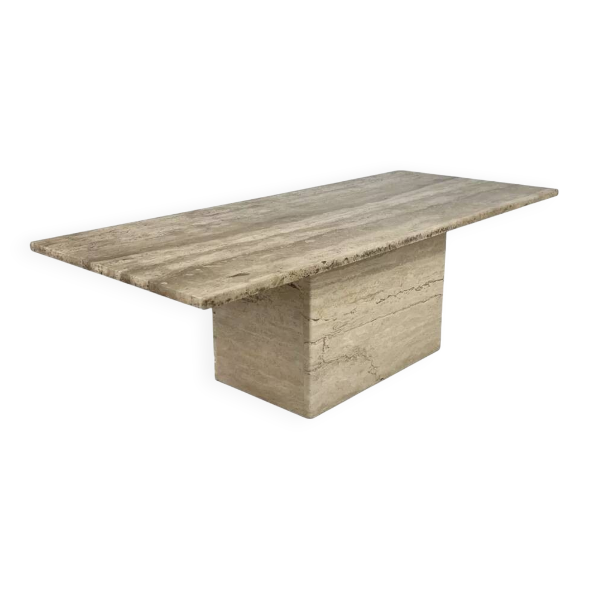 Vintage Travertine Coffee Table, Italy, 1970s