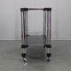 Table de service italienne des années 1970 en chrome et verre fumé, montée sur roulettes