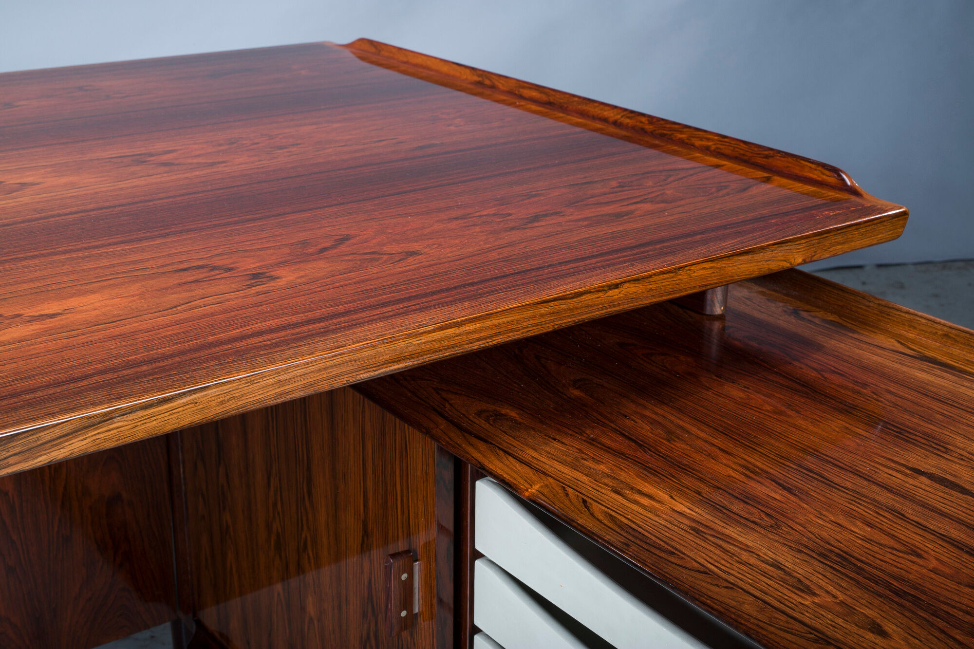 Executive Desk with Sideboard in Rosewood by Arne Vodder for Sibast Møbelfabrik, Denmark, 1950s