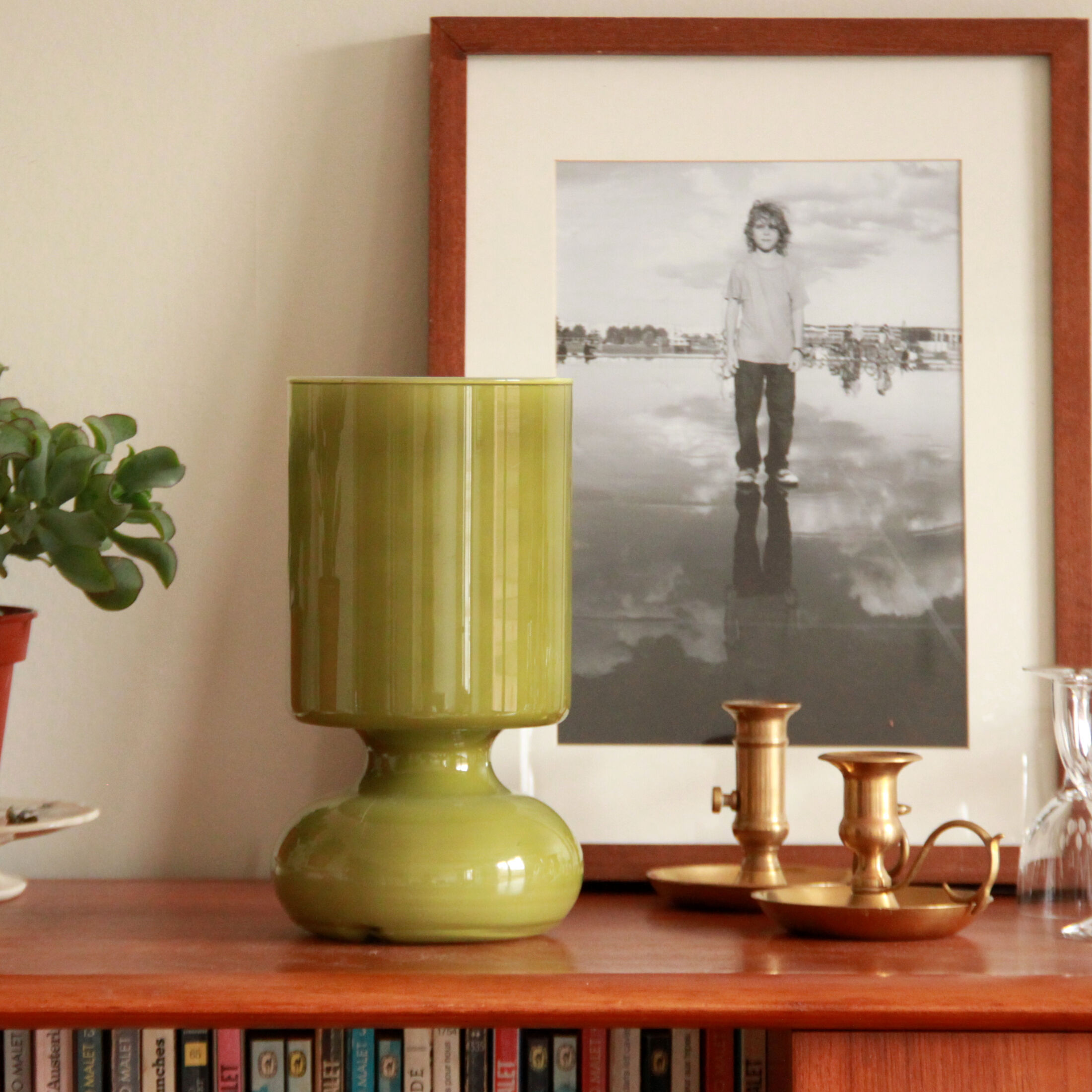 Table lamp Lykta green glass Ikea 80s