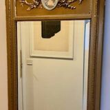Miroir trumeau doré ancien de style Louis XVI