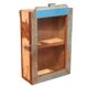 Burmese teak wall display case with original polychrome patina