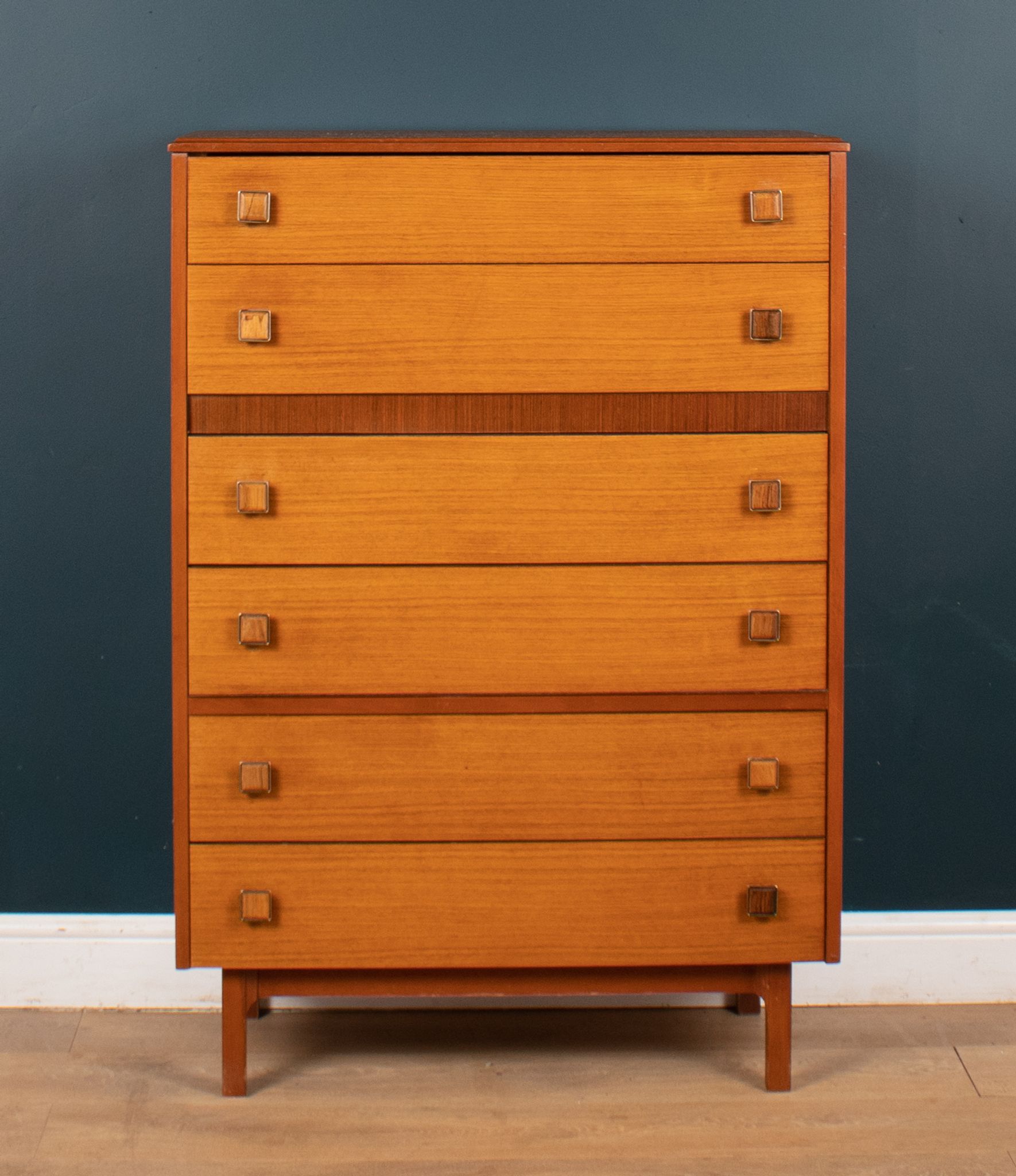 Retro 1960s teak & afromosia tall chest of drawers by homeworthy