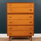 Retro 1960s teak & afromosia tall chest of drawers by homeworthy