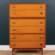 Retro 1960s teak & afromosia tall chest of drawers by homeworthy