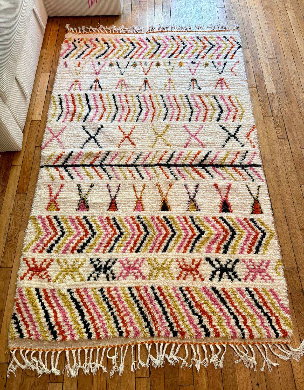 100% wool Berber rug Beni Ouarain 153 x 244