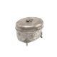 Art Deco sugar bowl, silver-plated brass, Fraget, Poland, 1920s.