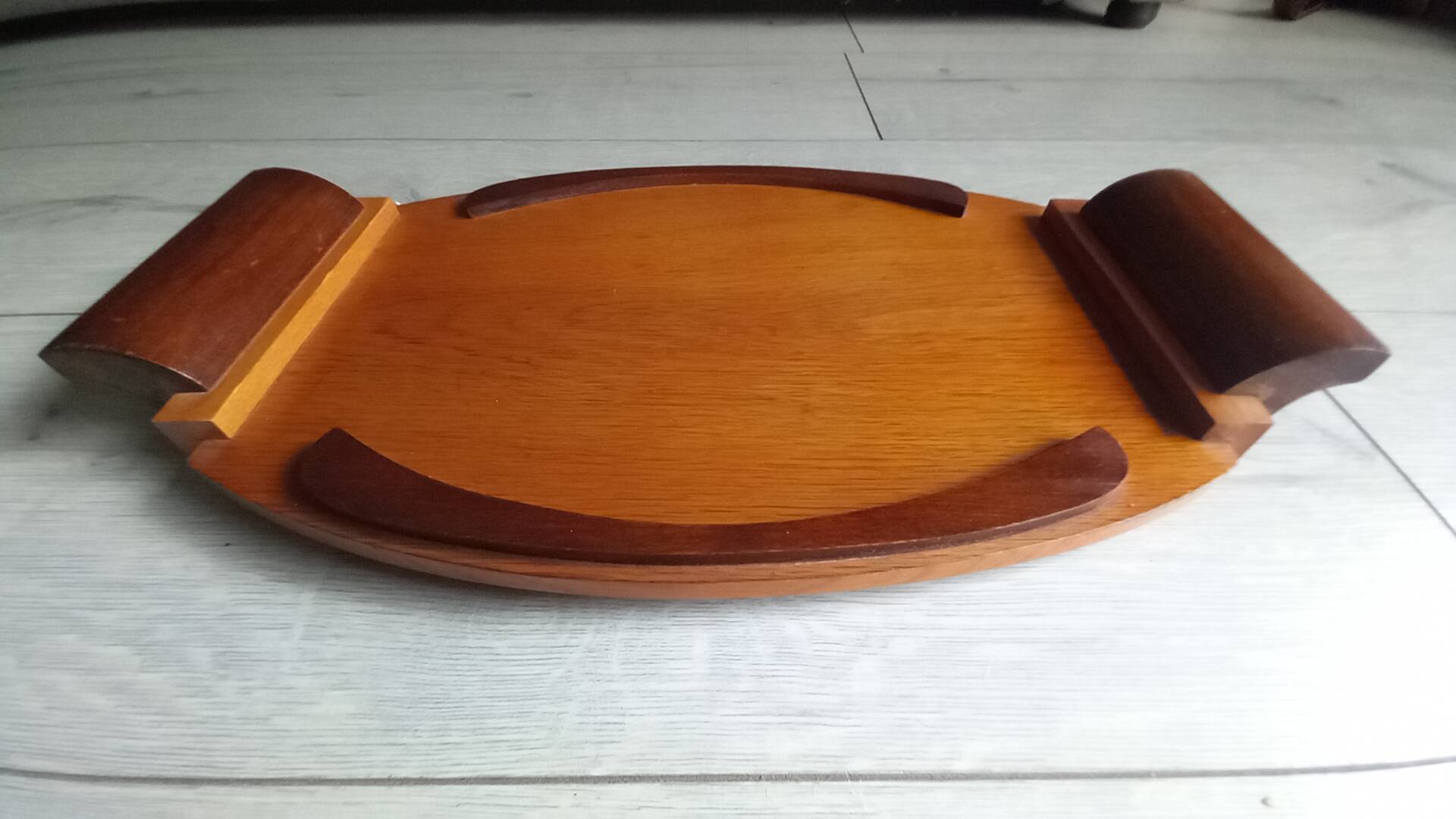 Vintage wooden marquetry serving tray - Art Deco 1930s