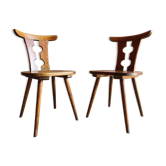 Paire de bistrot chaise  brutaliste