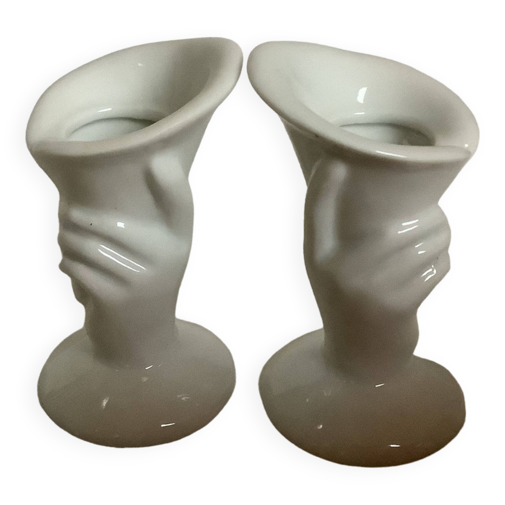Pair of mini hand candle holders