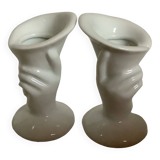 Pair of mini hand candle holders