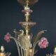 Murano glass lustre, pink and transparent, Italy, 1980s